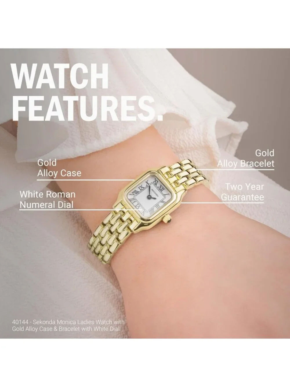 Women's Gold 20mm Quartz Analogue Display and Alloy Strap Ladies Wrist Watches
